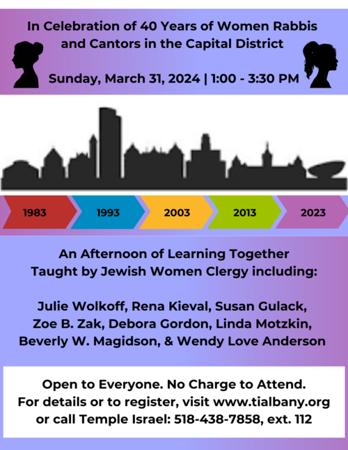 Banner Image for Jewish Women Clergy Teach in Celebration of 40 Years in the Capital District